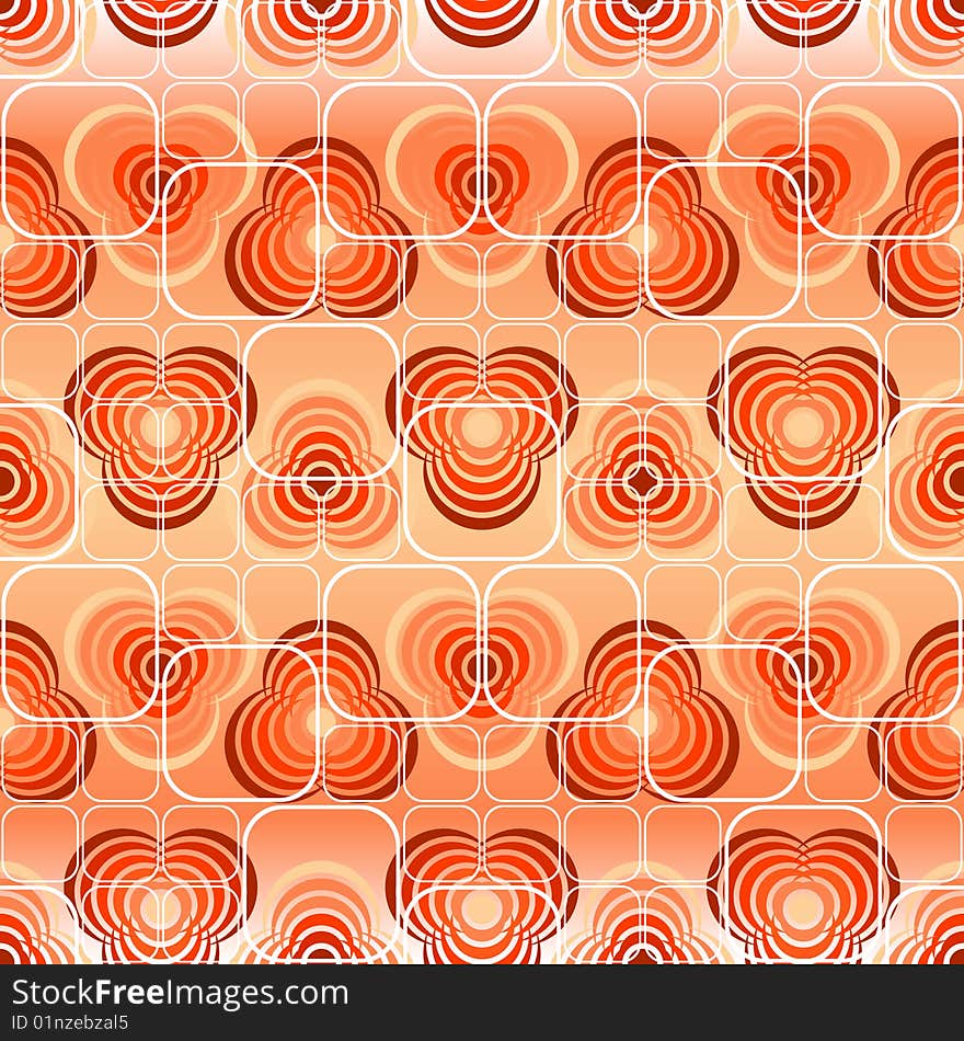 Seamless red tile vector pattern with ornament. Seamless red tile vector pattern with ornament