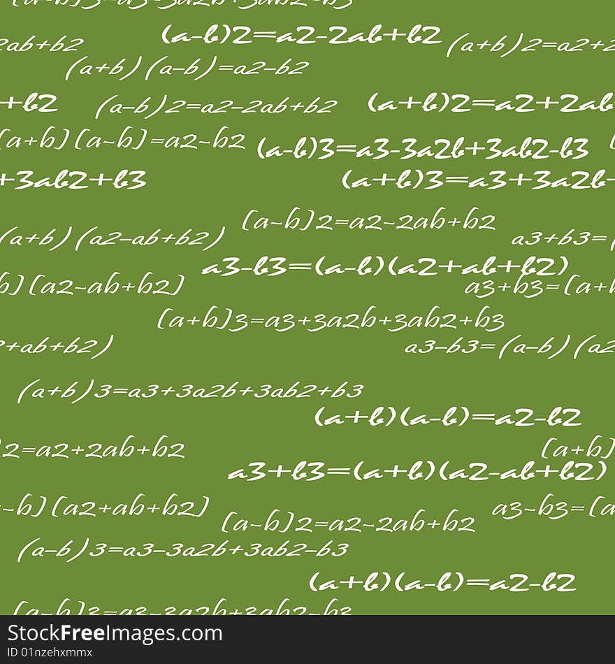 Seamlessly vector wallpaper mathematics on green. Seamlessly vector wallpaper mathematics on green