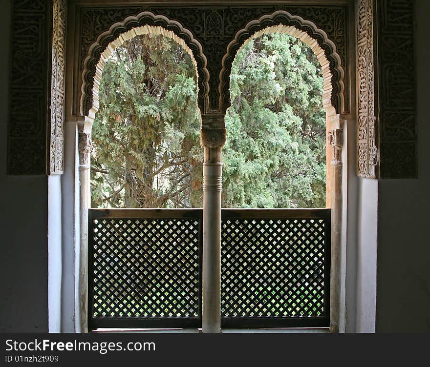 Kinds of the Arabian palace of Algambra in Granada, Spain. Kinds of the Arabian palace of Algambra in Granada, Spain