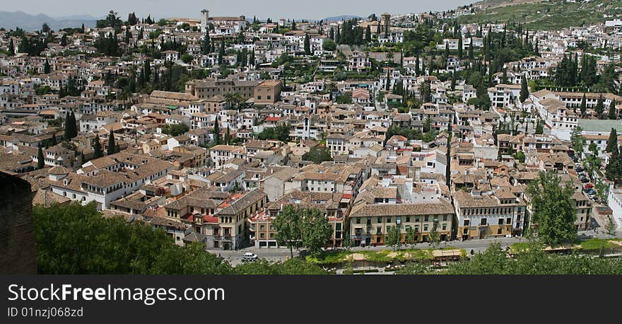 Panorama of the city of Granada, Spain