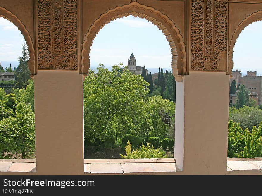 Kinds of the Arabian palace of Algambra in Granada, Spain. Kinds of the Arabian palace of Algambra in Granada, Spain