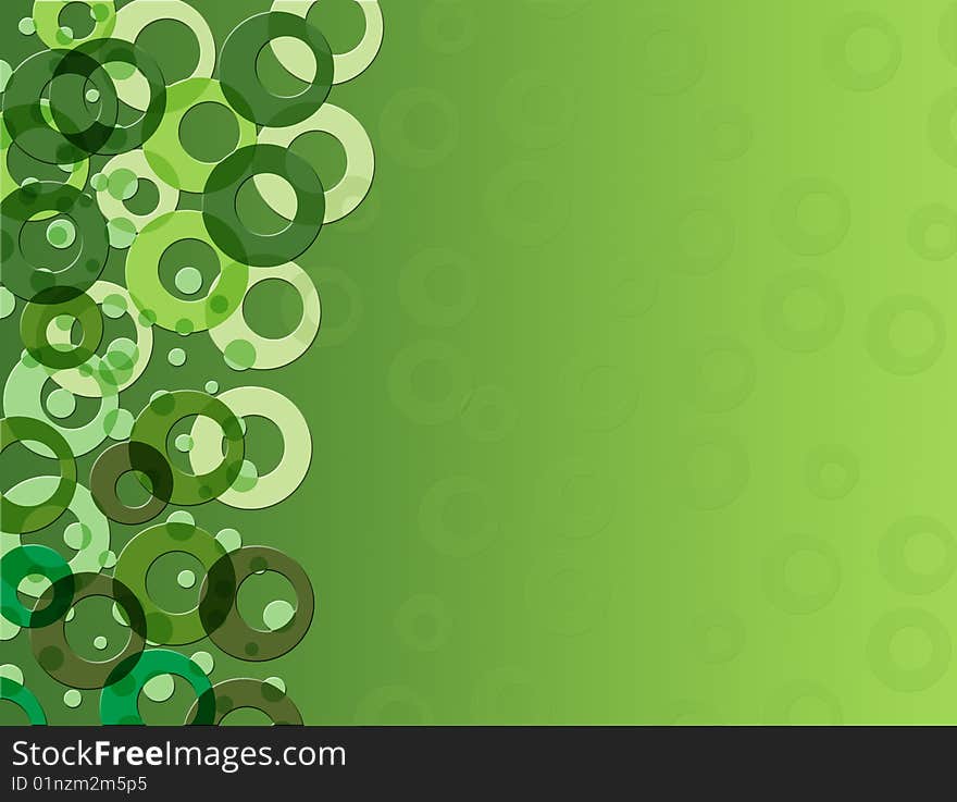 Interesting green background with round shapes