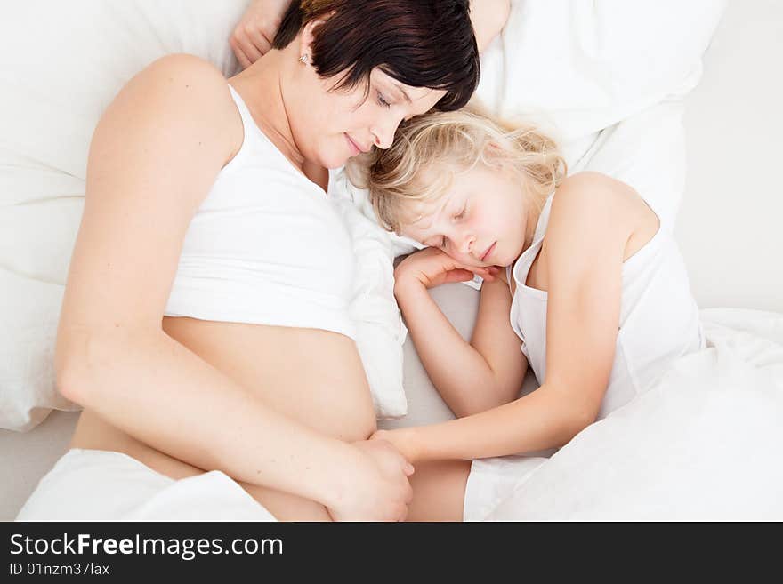 Family mother with daughter relaxing. Family mother with daughter relaxing