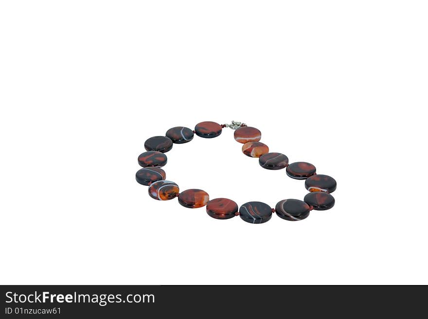 Beads made of agate isolated on white background