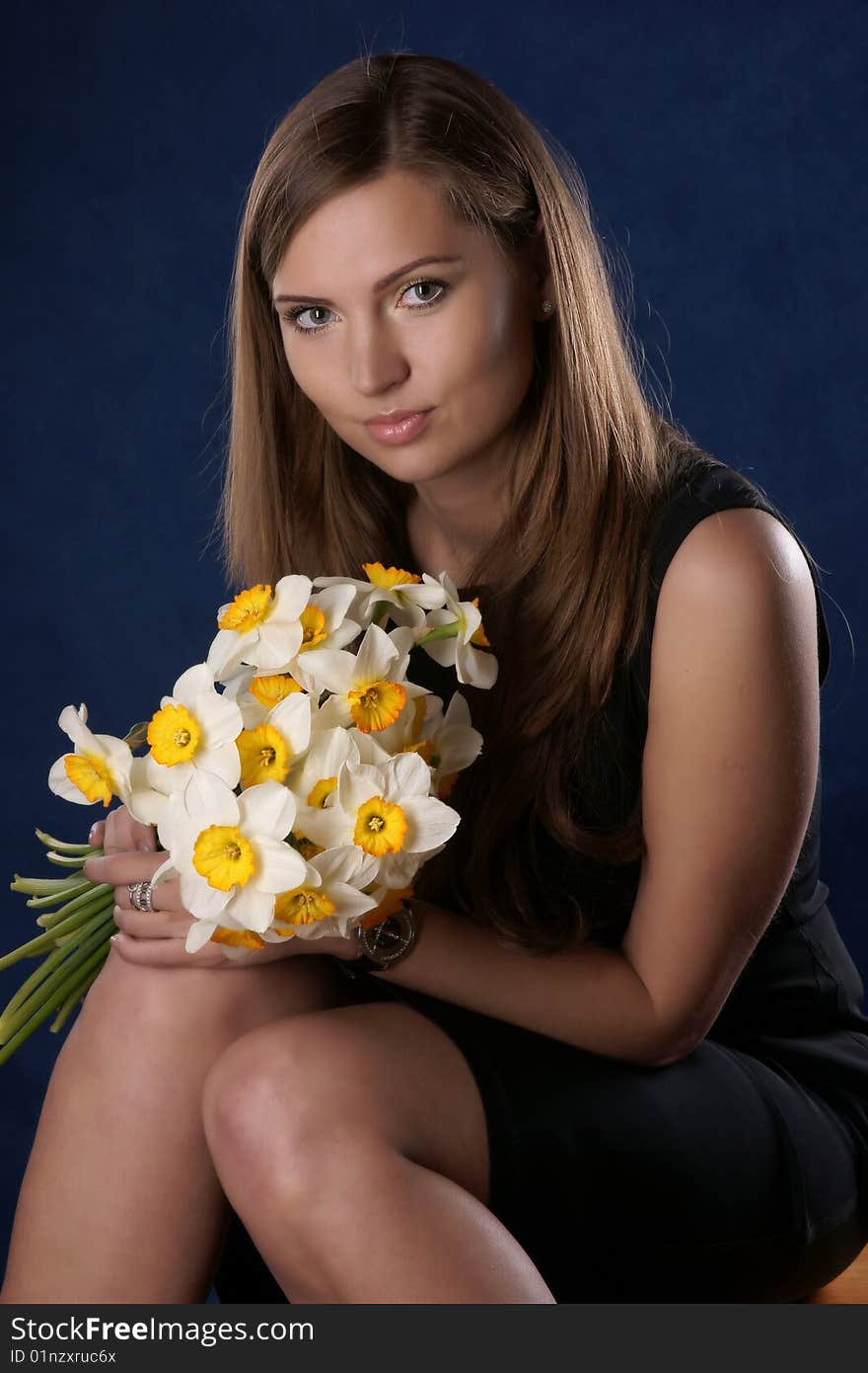 Portrait of the girl with colours.