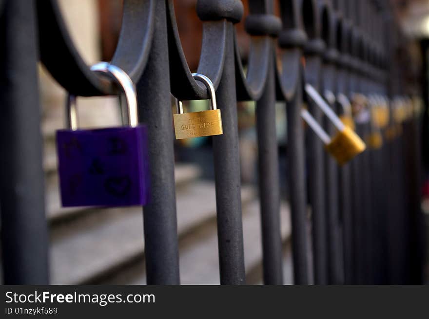 People who are in love write their names on the padlock and lock them on the palings.

Di trevi fountain, Italy. People who are in love write their names on the padlock and lock them on the palings.

Di trevi fountain, Italy