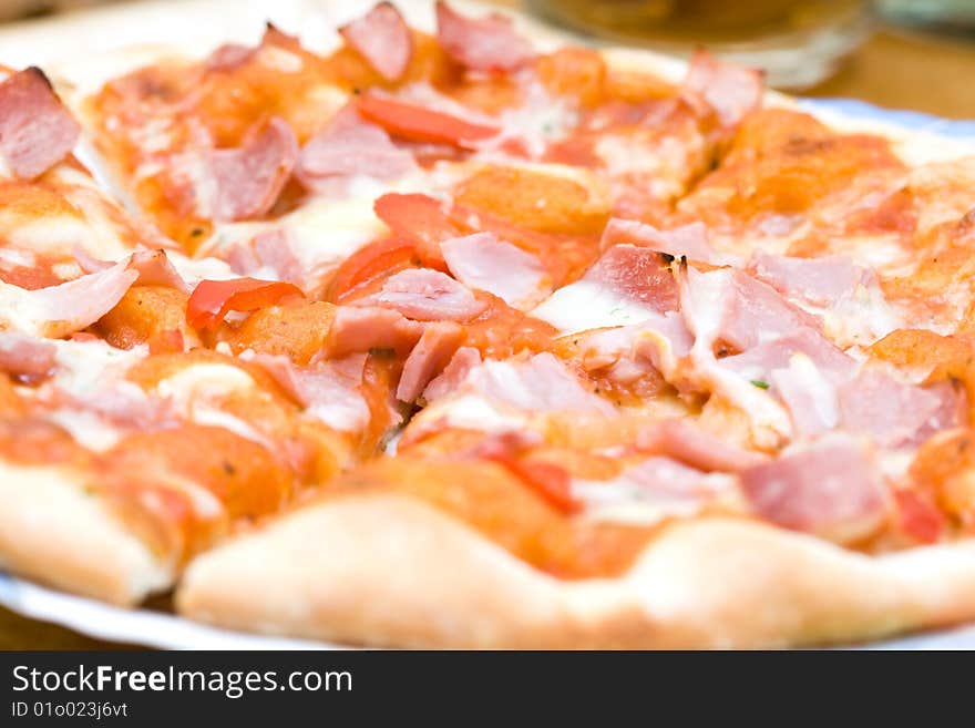 Fresh italian pizza on the table