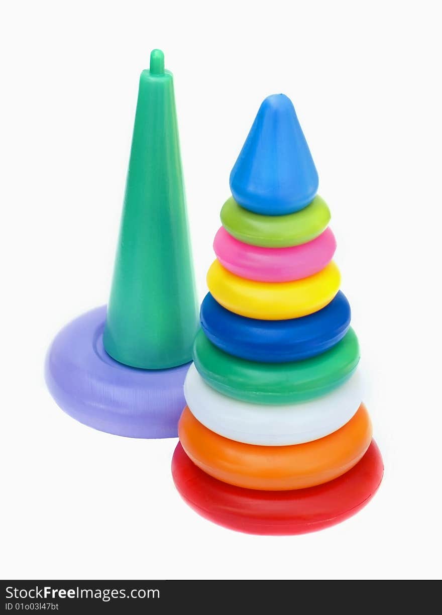 Children's toy: a plastic pyramid. Children's toy: a plastic pyramid