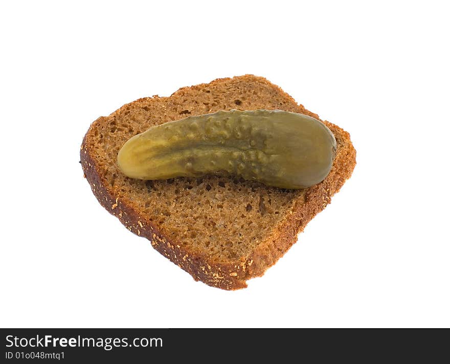 Meal: black bread and a pickle. Meal: black bread and a pickle