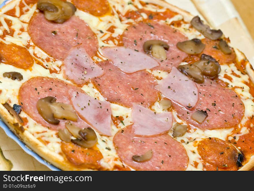 Fresh italian pizza on the table