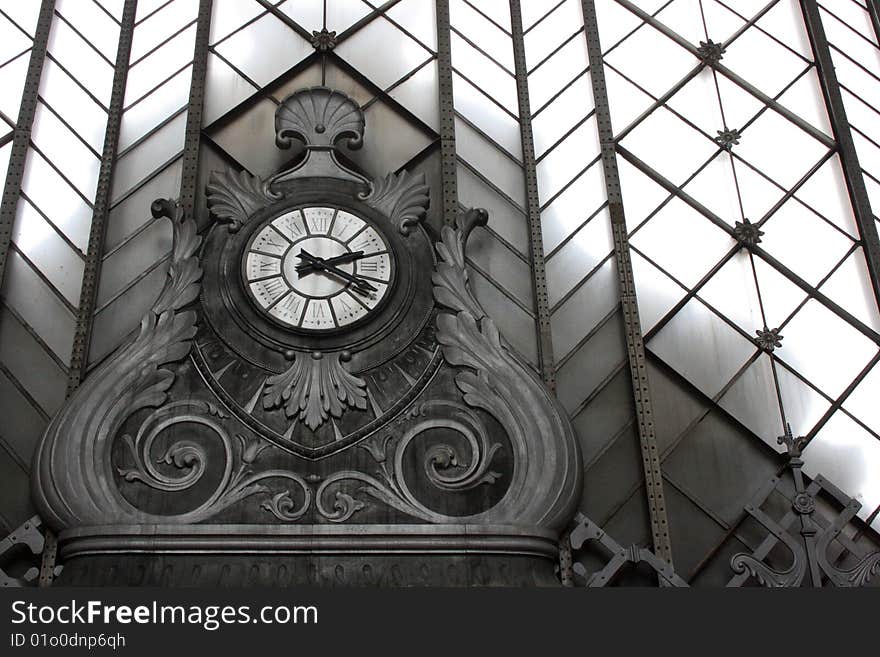 The clock from Atocha railway - Madrid