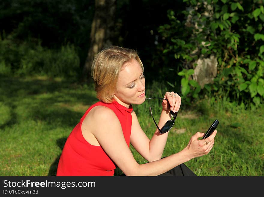 Young woman with mobile phone