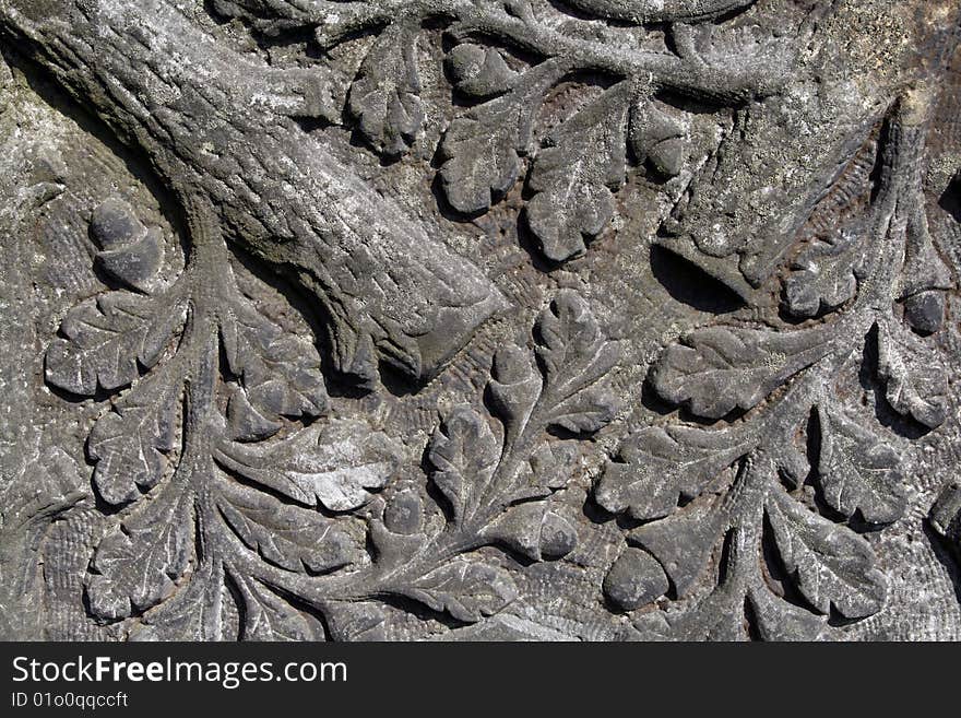 Close-up of a gravestone in Jewish cemetery in Czeladz - town of Upper Silesia in Poland