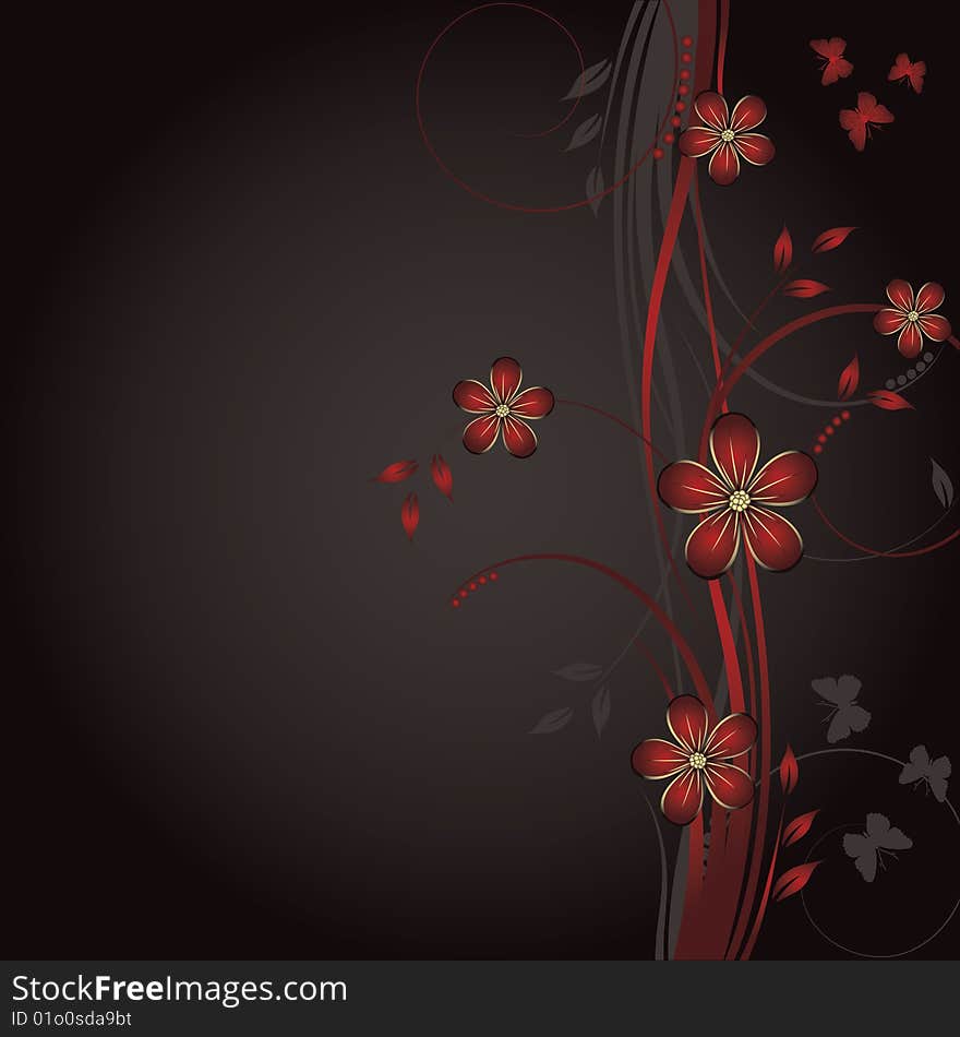 Abstract floral background with place for your text