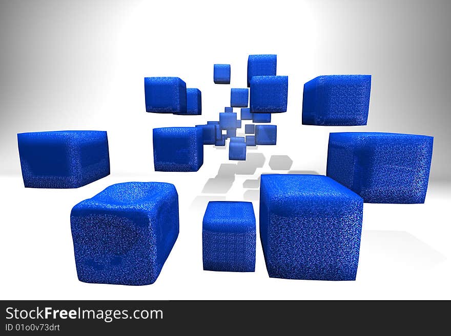 3d blue glitter cubes. Hyper modern comunication technology or business metaphors. 3d blue glitter cubes. Hyper modern comunication technology or business metaphors.