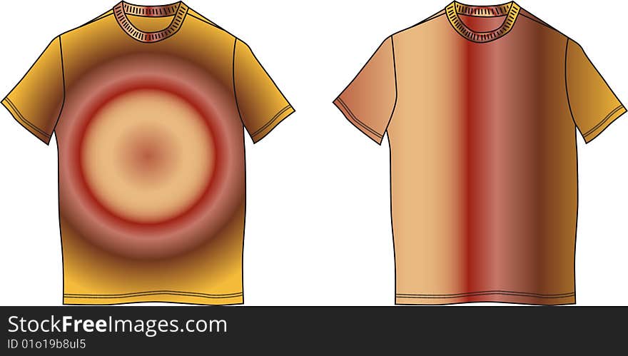 Fashion clothes color t-shirt shape illustration