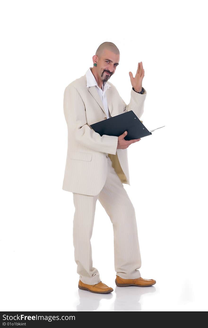 Alternative businessman formal dressed, studio shot