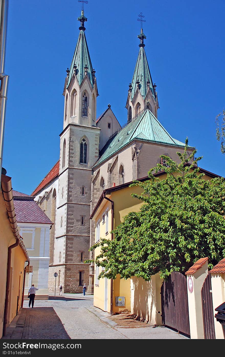 View on a church in Kromeriz - on UNESCO list of cultural heritage