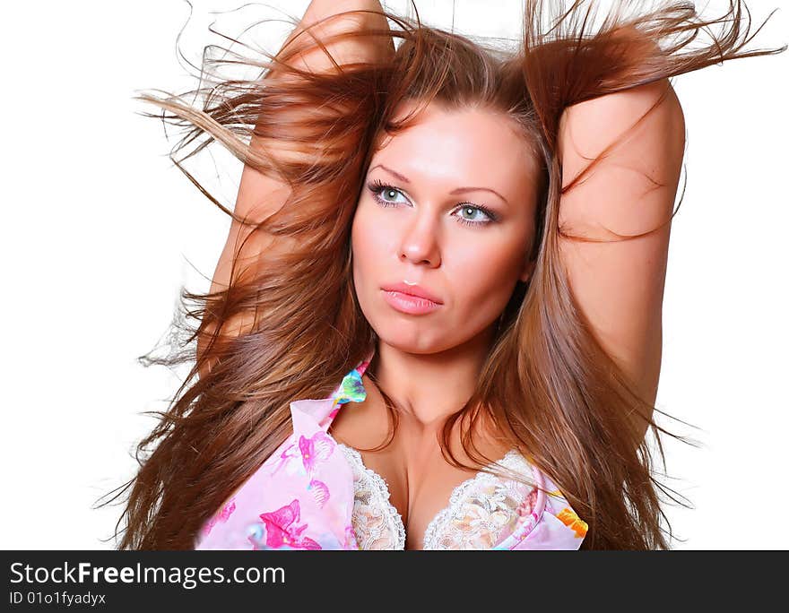 Red hair on a wind. Red hair on a wind