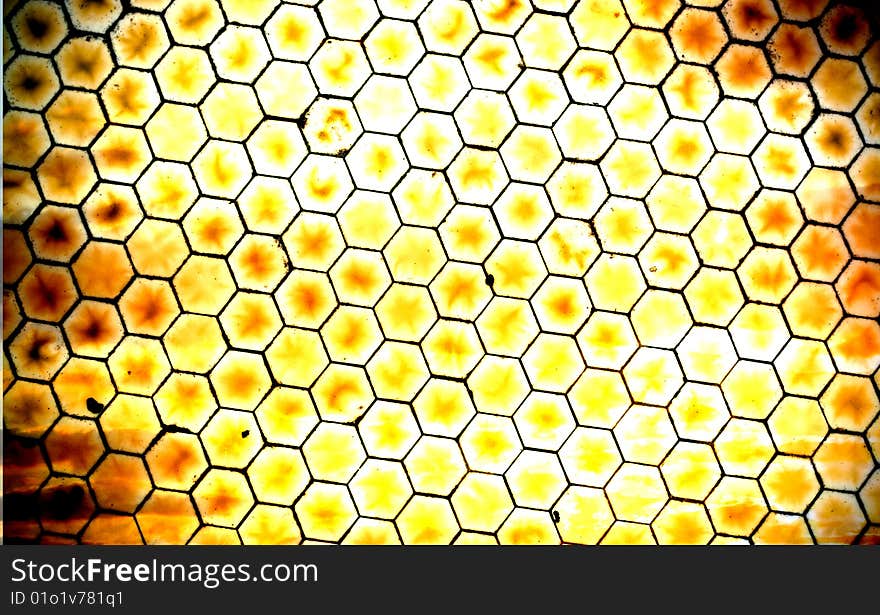 An orange honeycomb textured background