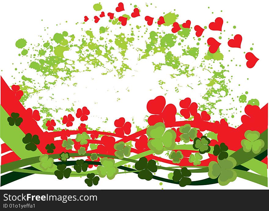 Green and red heart, abstract background. Green and red heart, abstract background