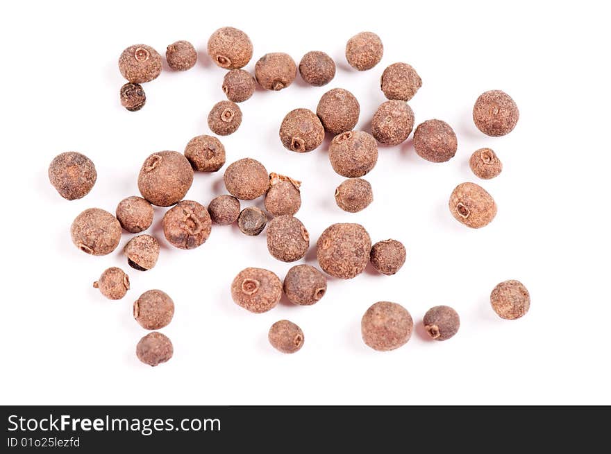 Black pepper isolated on the white background