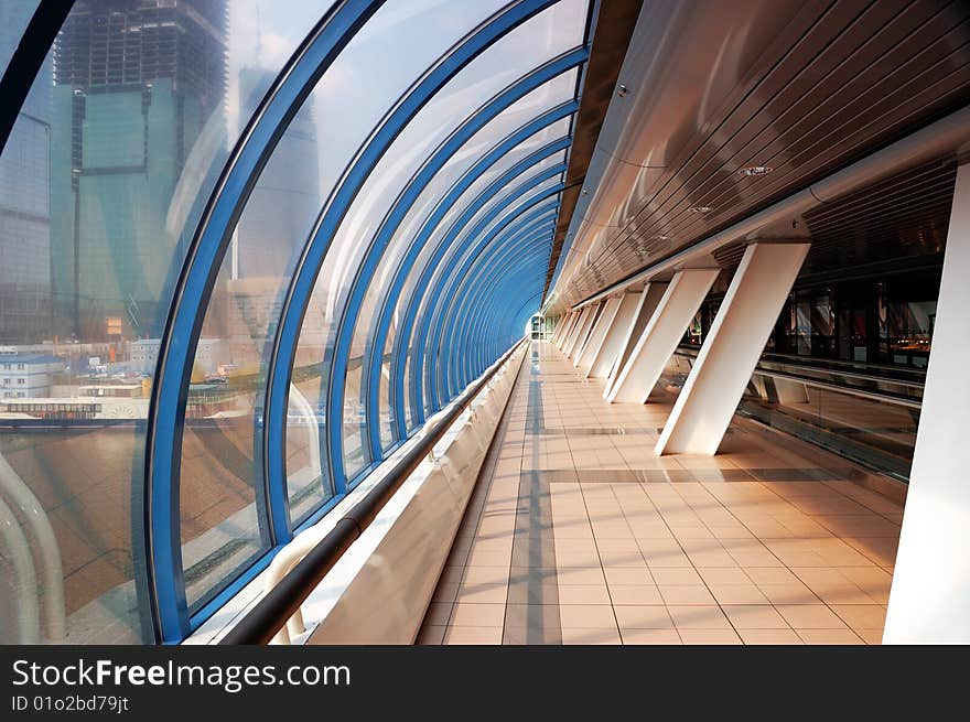 Pedestrian bridge interior