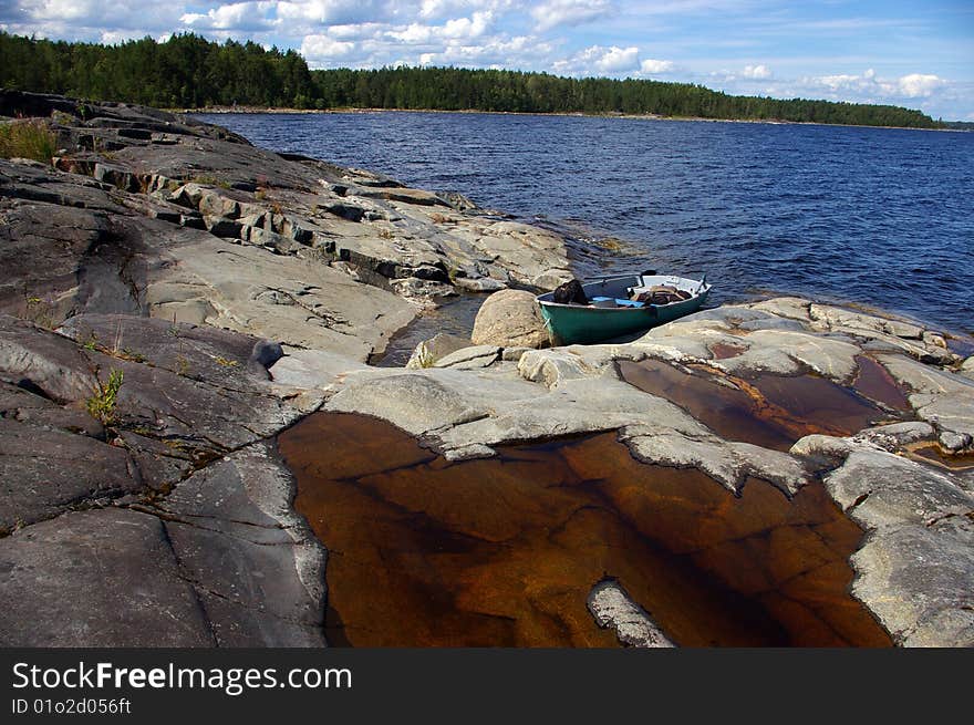 Ladoga lake in the north russia