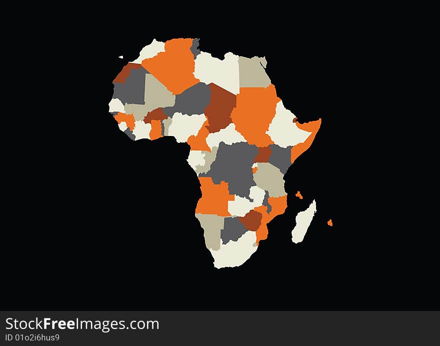 Detailed Africa map, completed with every country and border line. Detailed Africa map, completed with every country and border line.