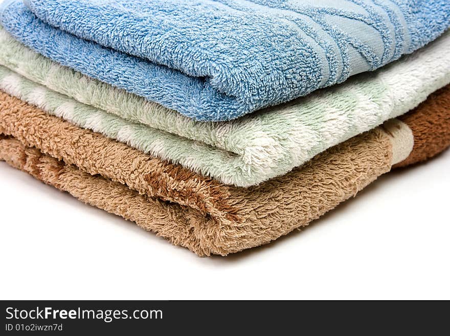 Stack of colorful spa towels