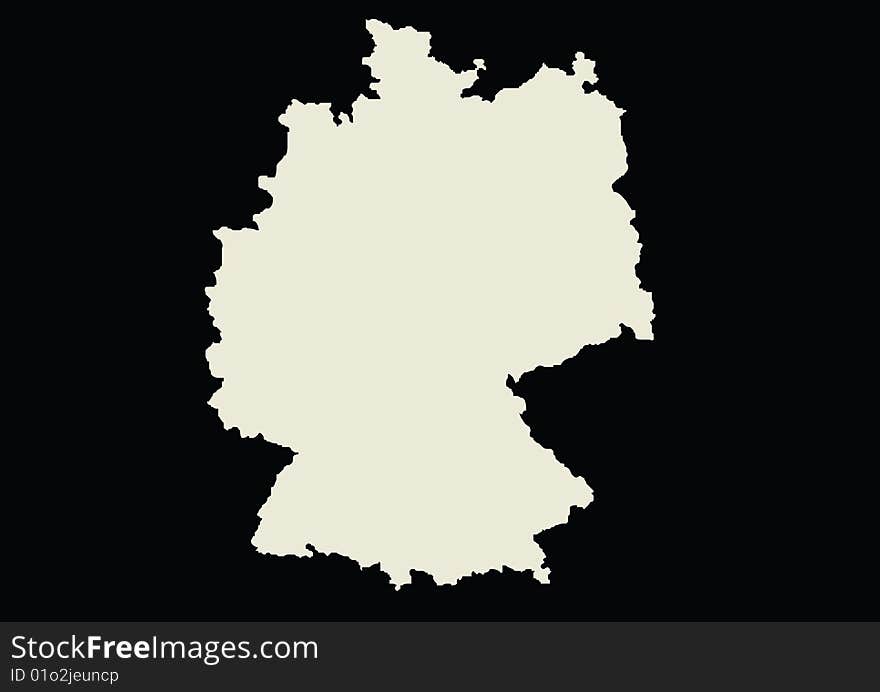 Detailed  Germany map with border lines