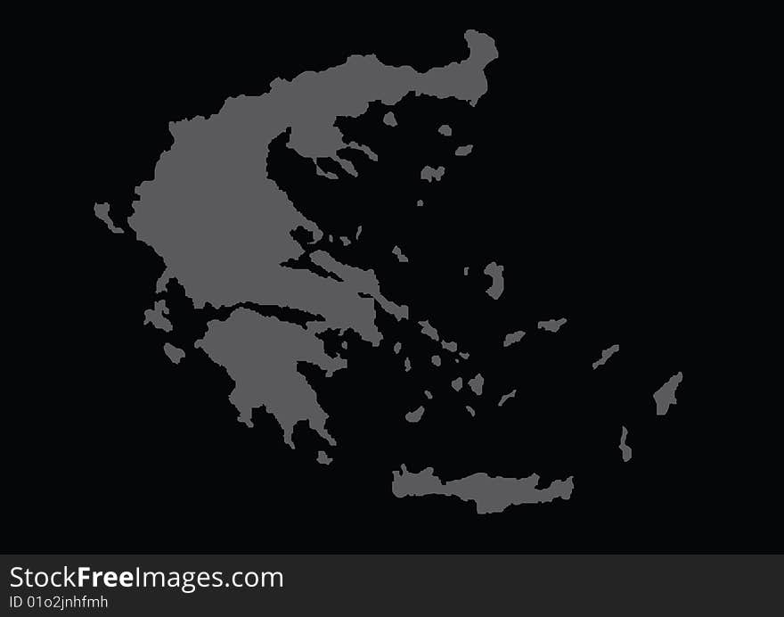 Detailed Greece map with border lines