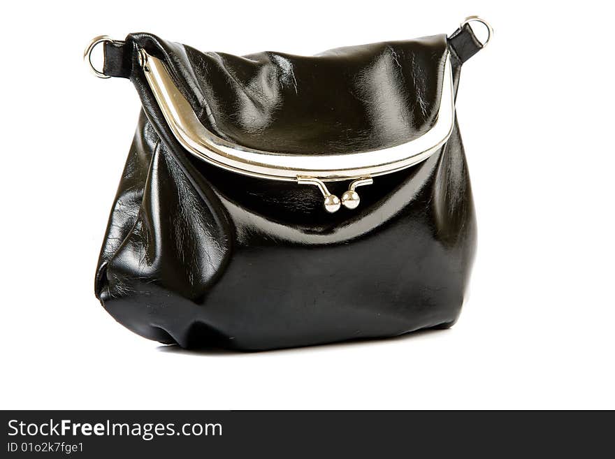 Black leather bag