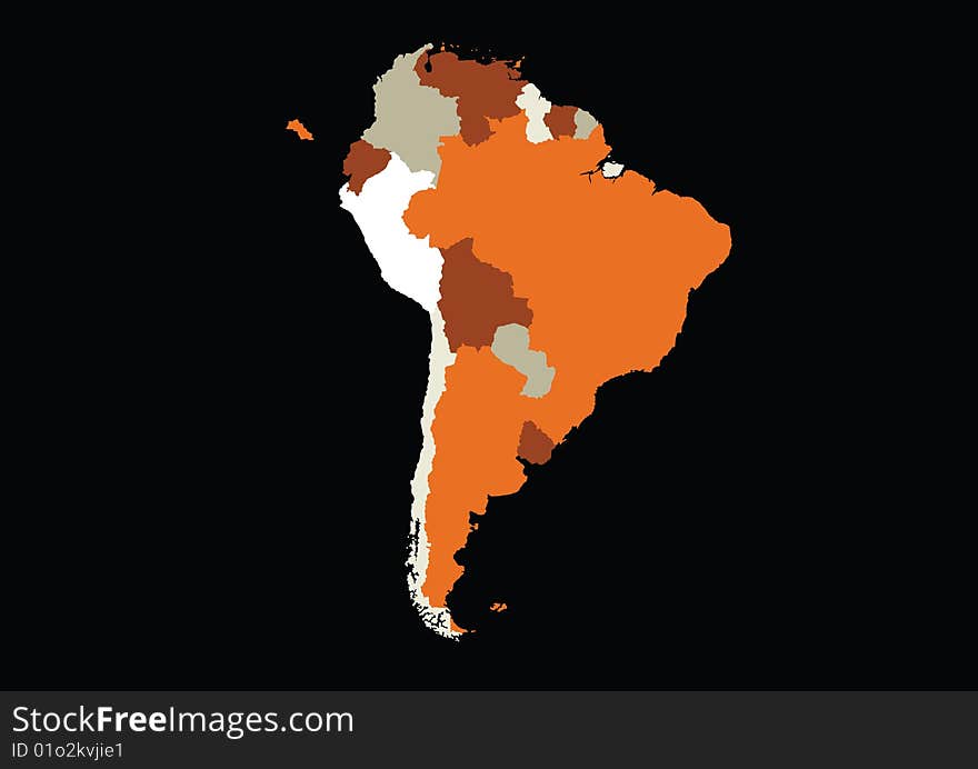 Detailed South America map. Detailed South America map