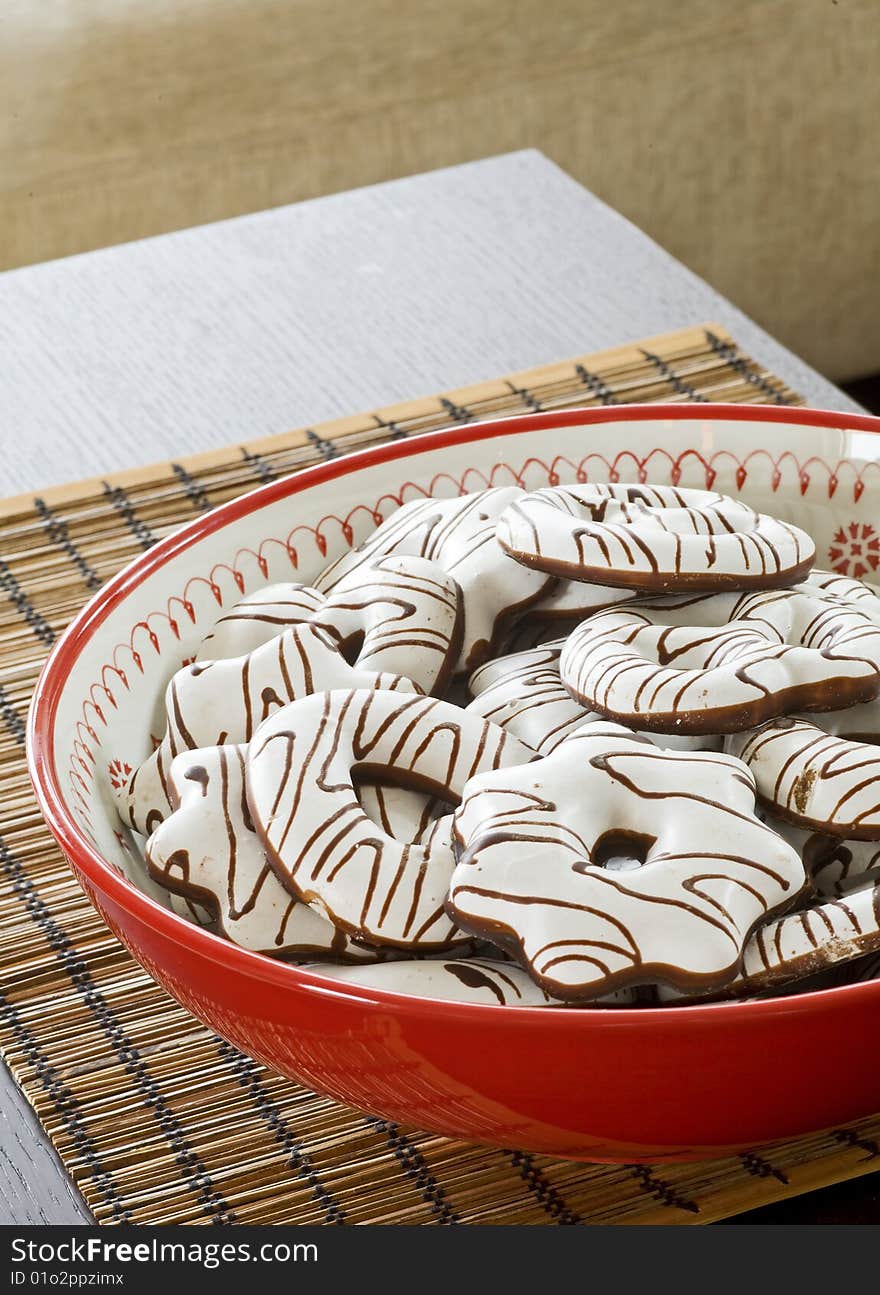 Detailed delicious cookies on table