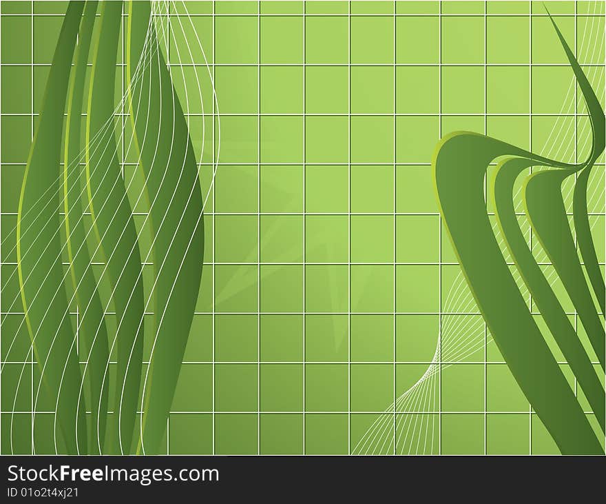 Abstract green background with waves. Abstract green background with waves