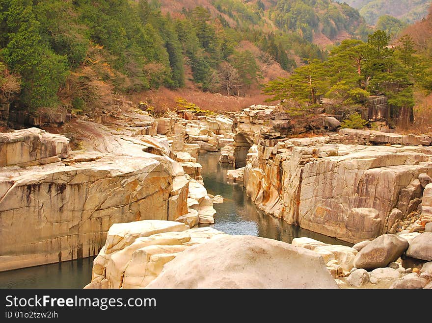 Ravine with huge rocks