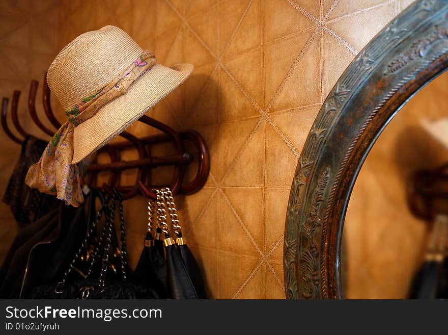 Vestibule with a mirror and a hanger