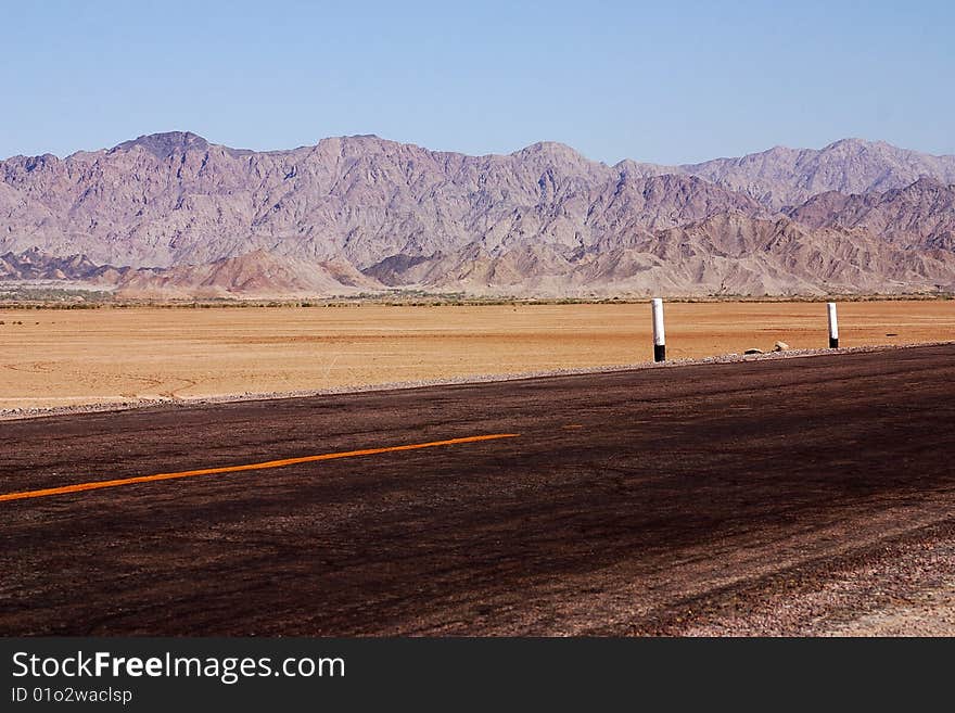 Landscape in the desert of Baja California Norte in Mexico