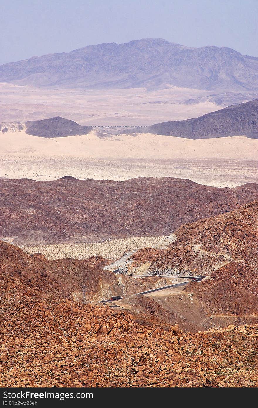 Landscape in the desert of Baja California Norte in Mexico