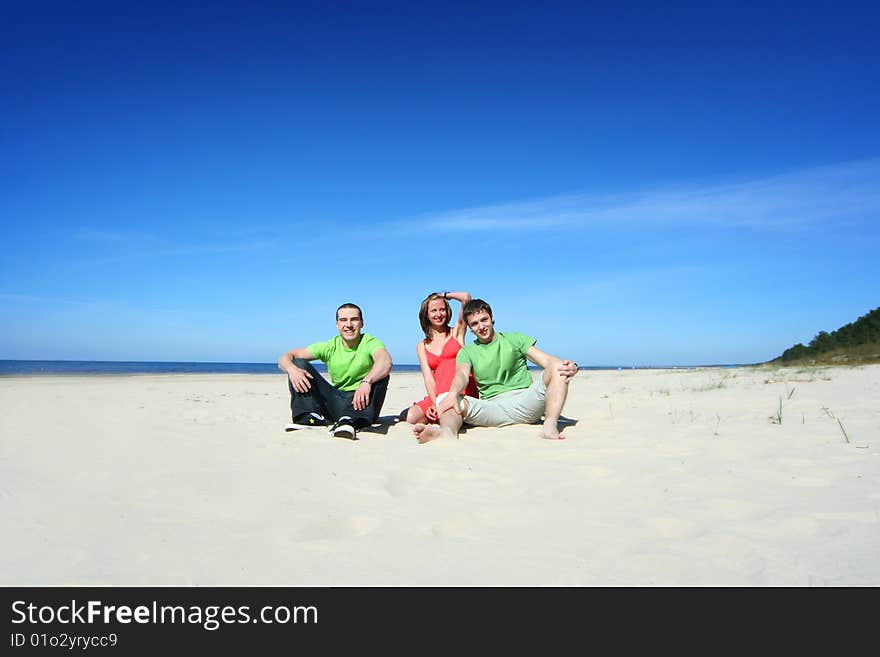 Group of friends on the beach. Group of friends on the beach