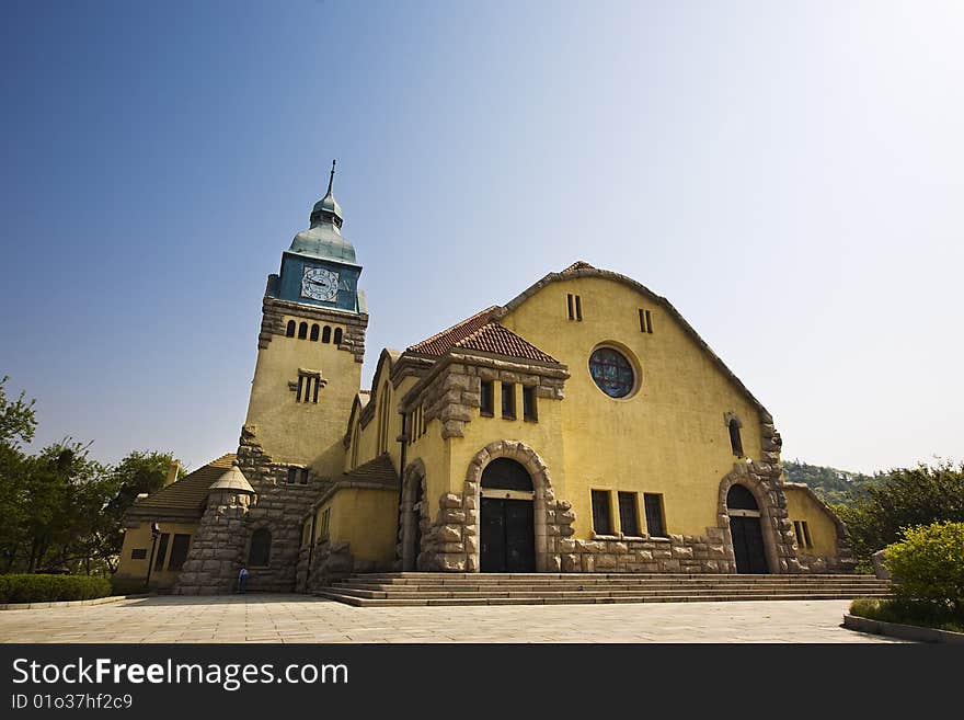 Christ church in qingdao,built in about 1934，gothic style