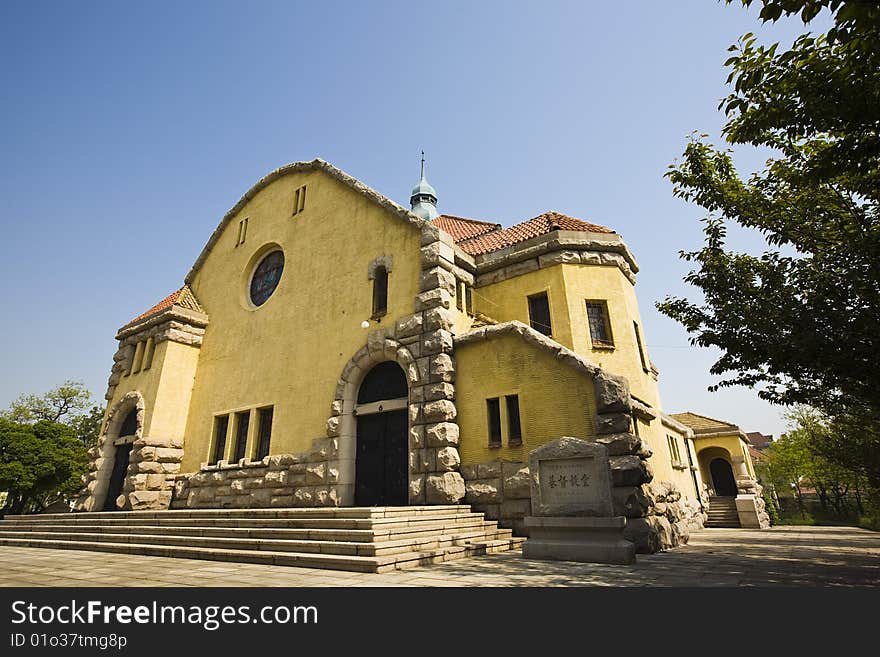 Christ church in qingdao,built in about 1934，gothic style