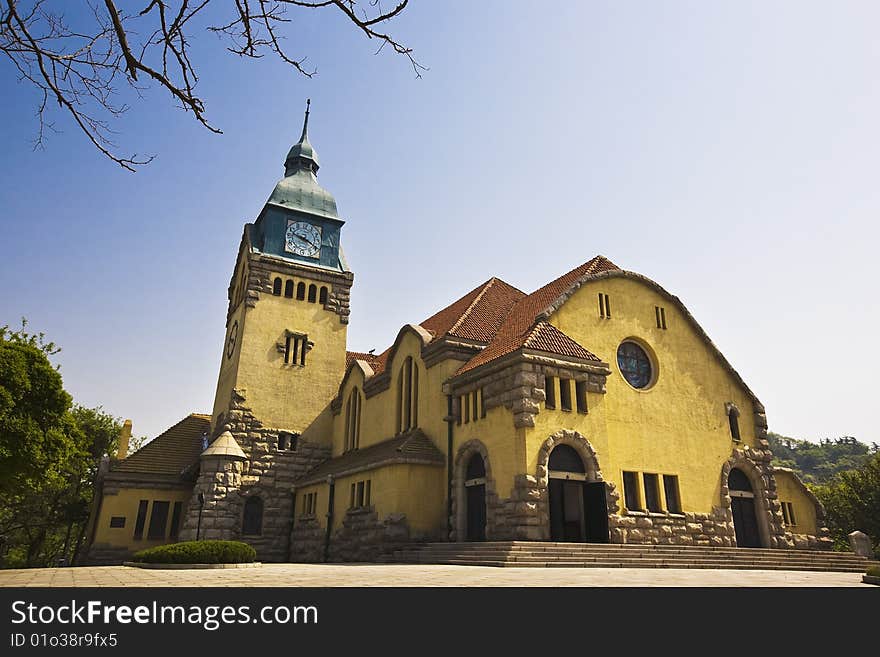 Christ church in qingdao,built in about 1934，gothic style