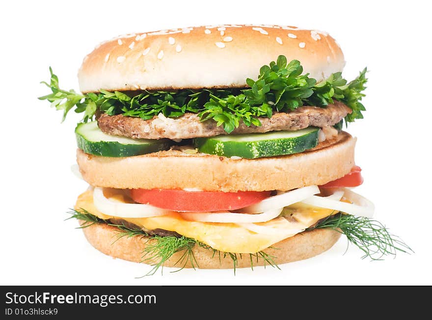 Hamburger isolated on white background