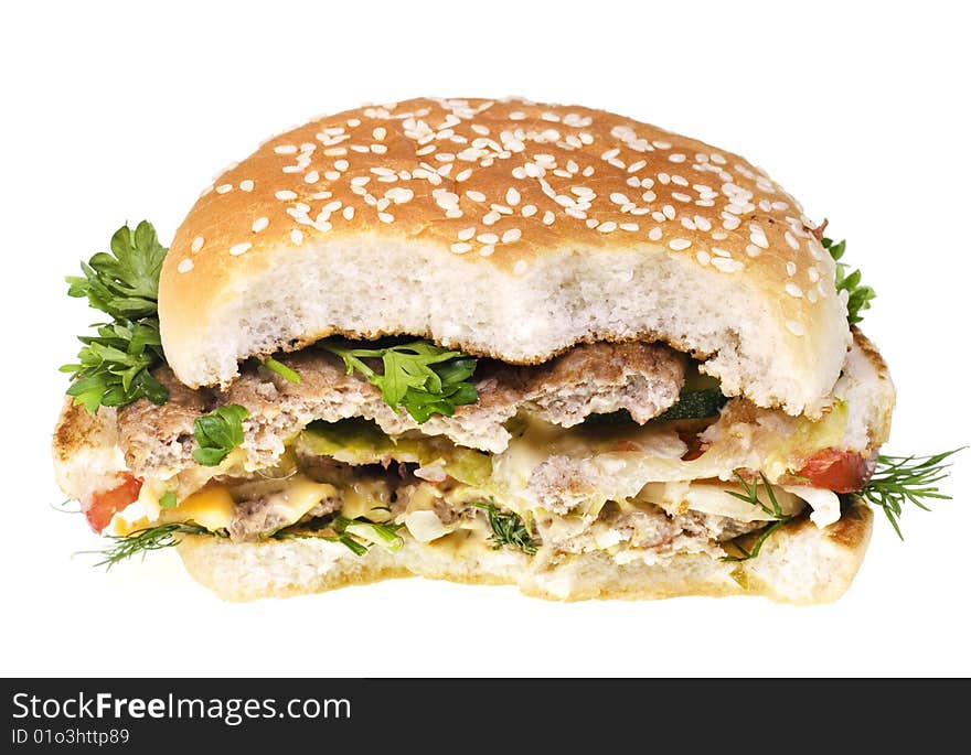 Hamburger isolated on white background