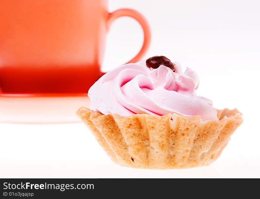 Cupcake isolated on white background