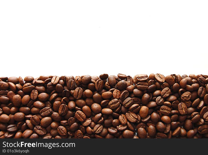 Coffee beans on white  background