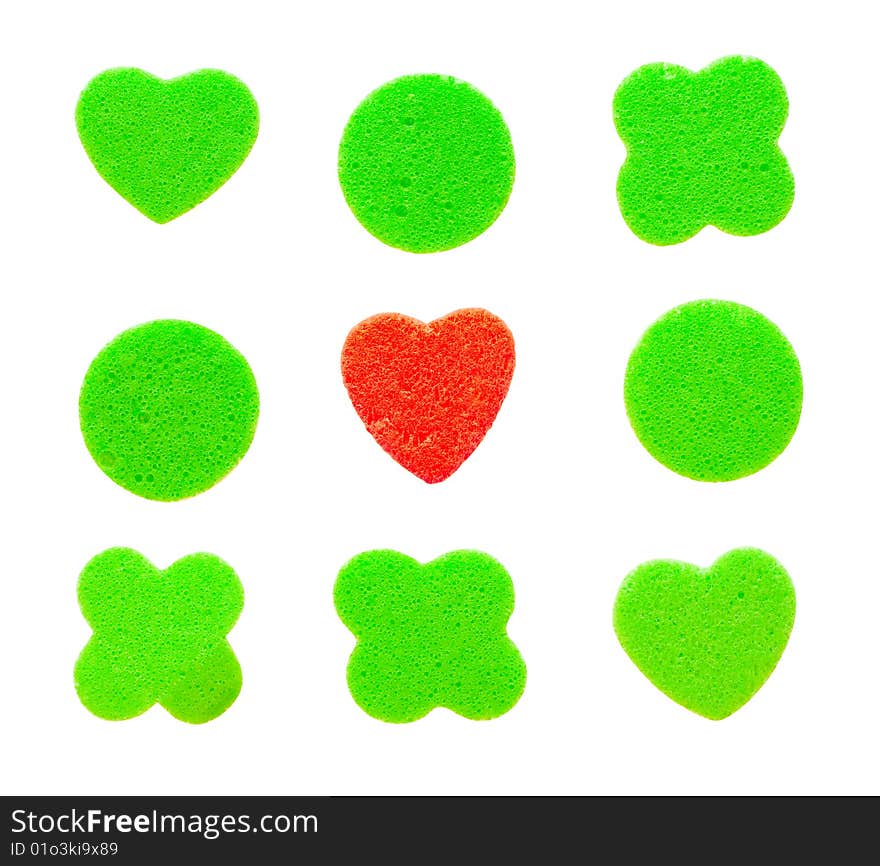 Green geometric shapes of soap. Green geometric shapes of soap