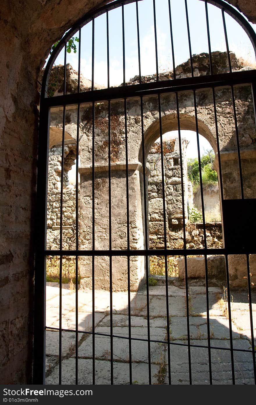 Ruins of ancient stone church